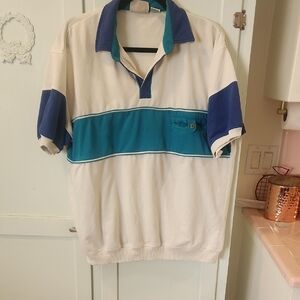 St. John's Bay Teal and Black Polo Shirt